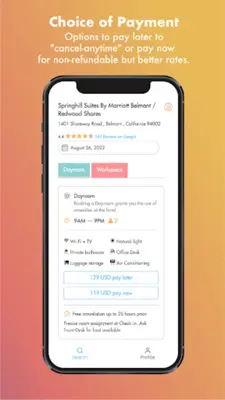 HotelsByDay, hourly day stays android App screenshot 0